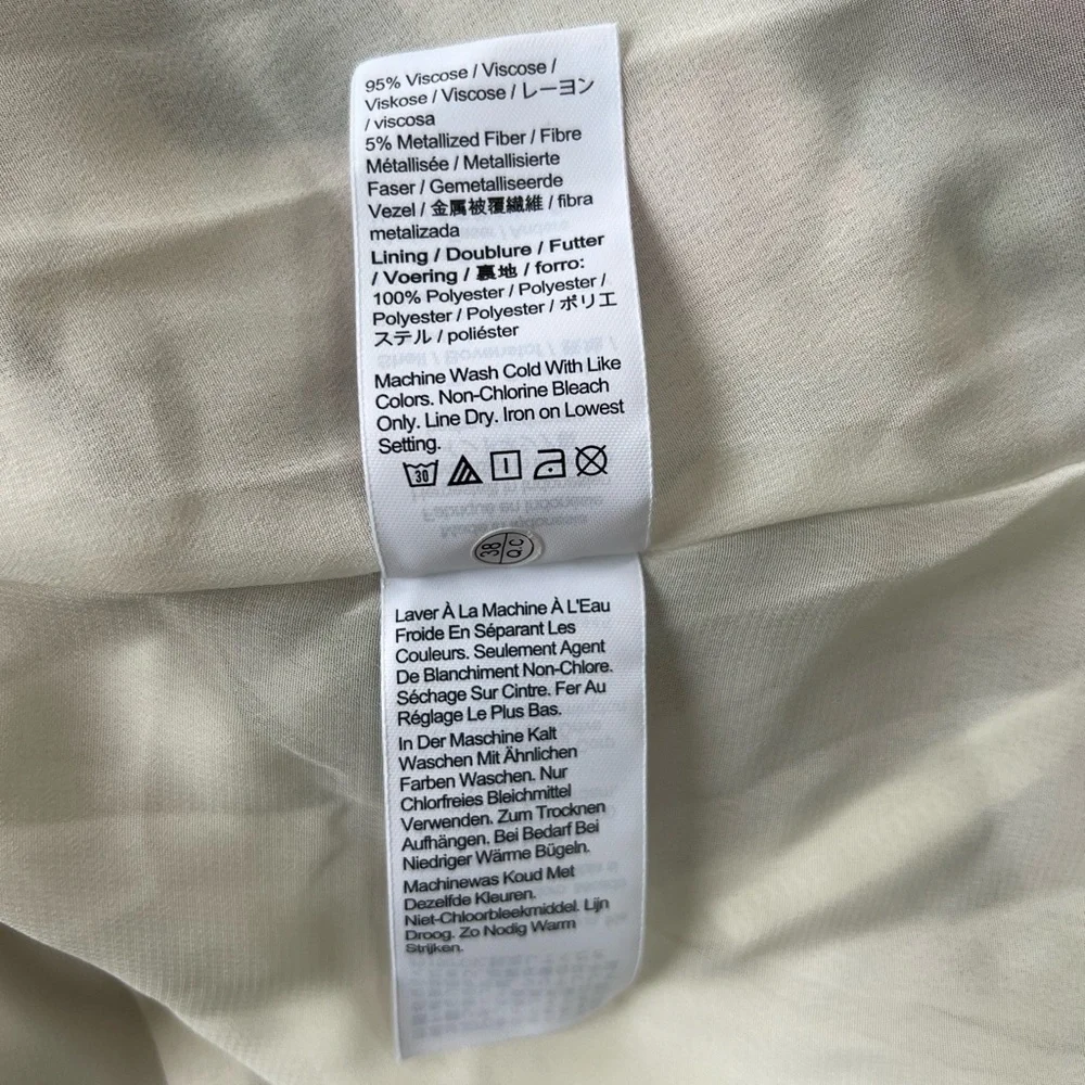 NWT J. Crew Lurex® Metallic Threads Chiffon Midi in Patchwork Print,  size 2